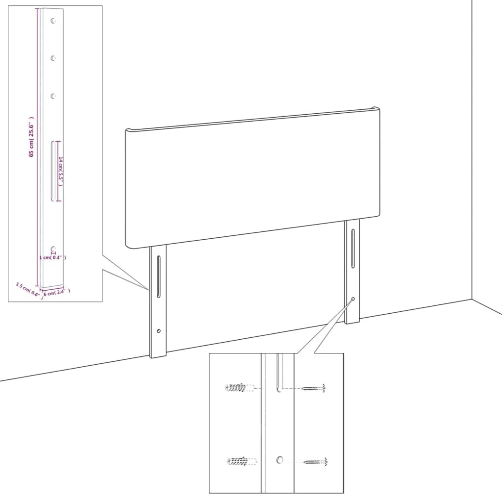 Κεφαλάρι με Πτερύγια Σκούρο Γκρι 83x23x78/88 εκ. Υφασμάτινο