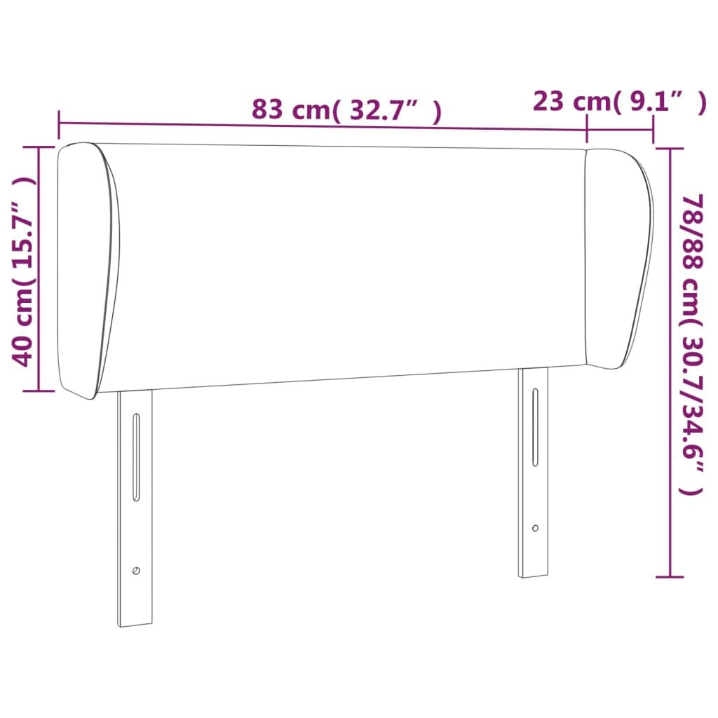 Κεφαλάρι με Πτερύγια Σκούρο Γκρι 83x23x78/88 εκ. Υφασμάτινο