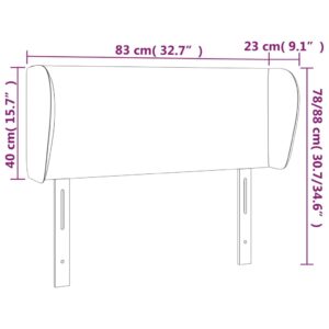 Κεφαλάρι με Πτερύγια Σκούρο Καφέ 83x23x78/88 εκ. Υφασμάτινο