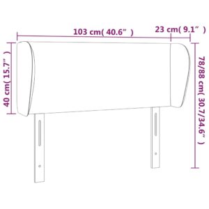 Κεφαλάρι με Πτερύγια Σκούρο Καφέ 103x23x78/88 εκ. Υφασμάτινο