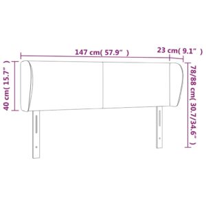 Κεφαλάρι με Πτερύγια Σκούρο Καφέ 147 x 23 x 78/88εκ. Υφασμάτινο