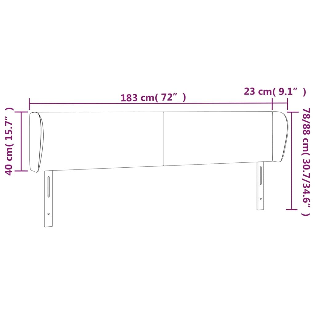 Κεφαλάρι με Πτερύγια Μαύρο 183x23x78/88 εκ. Υφασμάτινο