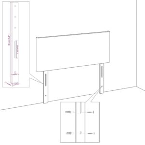 Κεφαλάρι με Πτερύγια Κρεμ 83x23x78/88 εκ. Συνθετικό Δέρμα