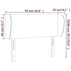 Κεφαλάρι με Πτερύγια Κρεμ 93x23x78/88 εκ. Συνθετικό Δέρμα