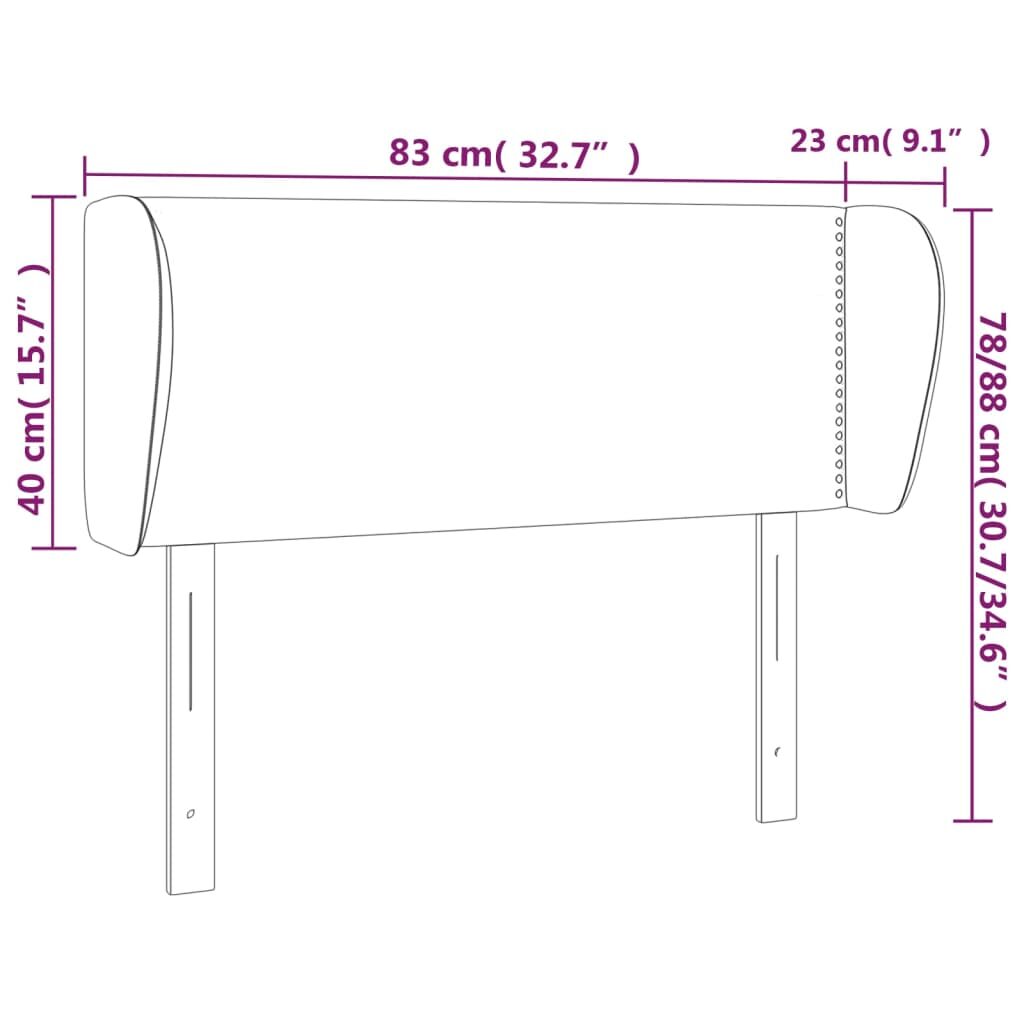 Κεφαλάρι με Πτερύγια Σκούρο Καφέ 83x23x78/88 εκ. Υφασμάτινο