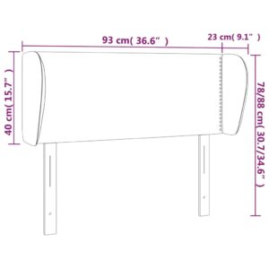 Κεφαλάρι με Πτερύγια Σκούρο Καφέ 93x23x78/88 εκ. Υφασμάτινο