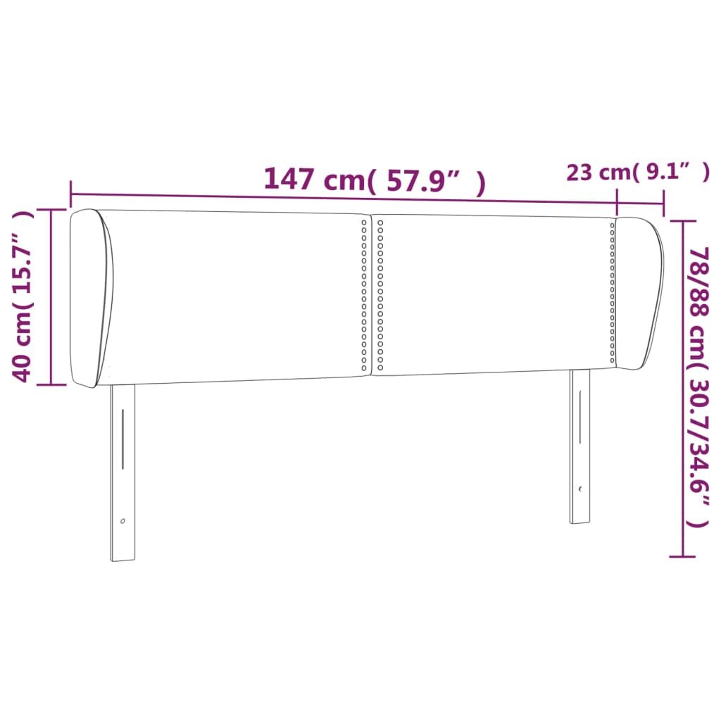 Κεφαλάρι με Πτερύγια Σκούρο Καφέ 147 x 23 x 78/88εκ. Υφασμάτινο