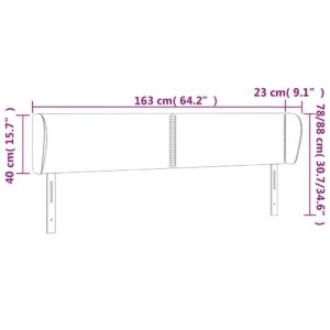 Κεφαλάρι με Πτερύγια Μαύρο 163x23x78/88 εκ. Υφασμάτινο