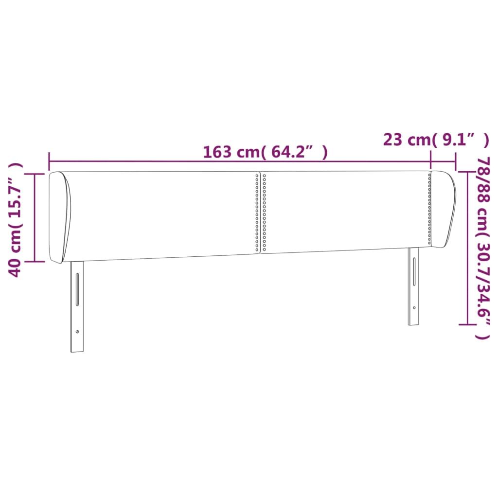 Κεφαλάρι με Πτερύγια Μπλε 163x23x78/88 εκ. Υφασμάτινο