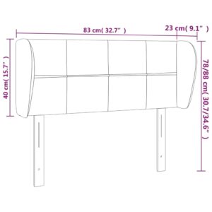 Κεφαλάρι με Πτερύγια Taupe 83 x 23 x 78/88 εκ. Υφασμάτινο