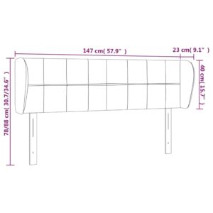 Κεφαλάρι με Πτερύγια Μπλε 147 x 23 x 78/88 εκ. Υφασμάτινο