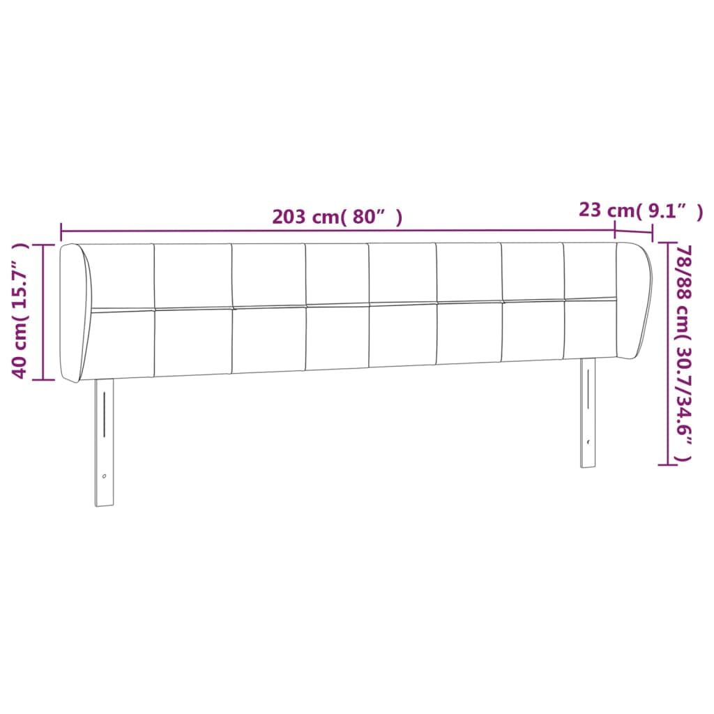 Κεφαλάρι με Πτερύγια Σκούρο Καφέ 203 x 23 x 78/88εκ. Υφασμάτινο