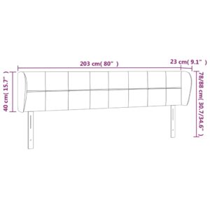 Κεφαλάρι με Πτερύγια Σκούρο Καφέ 203 x 23 x 78/88εκ. Υφασμάτινο