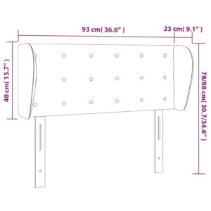 Κεφαλάρι με Πτερύγια Κρεμ 93x23x78/88 εκ. Συνθετικό Δέρμα