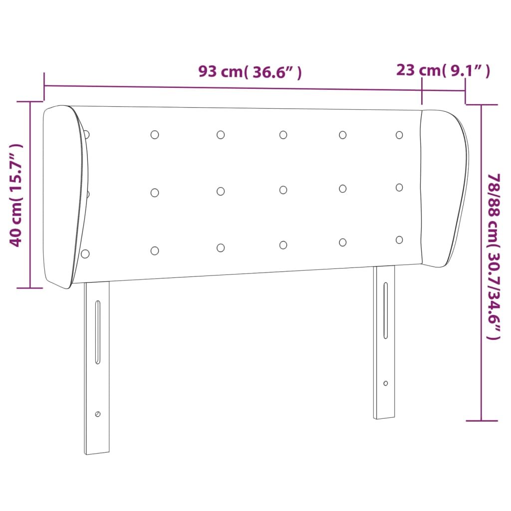 Κεφαλάρι με Πτερύγια Καφέ 93x23x78/88 εκ. Συνθετικό Δέρμα