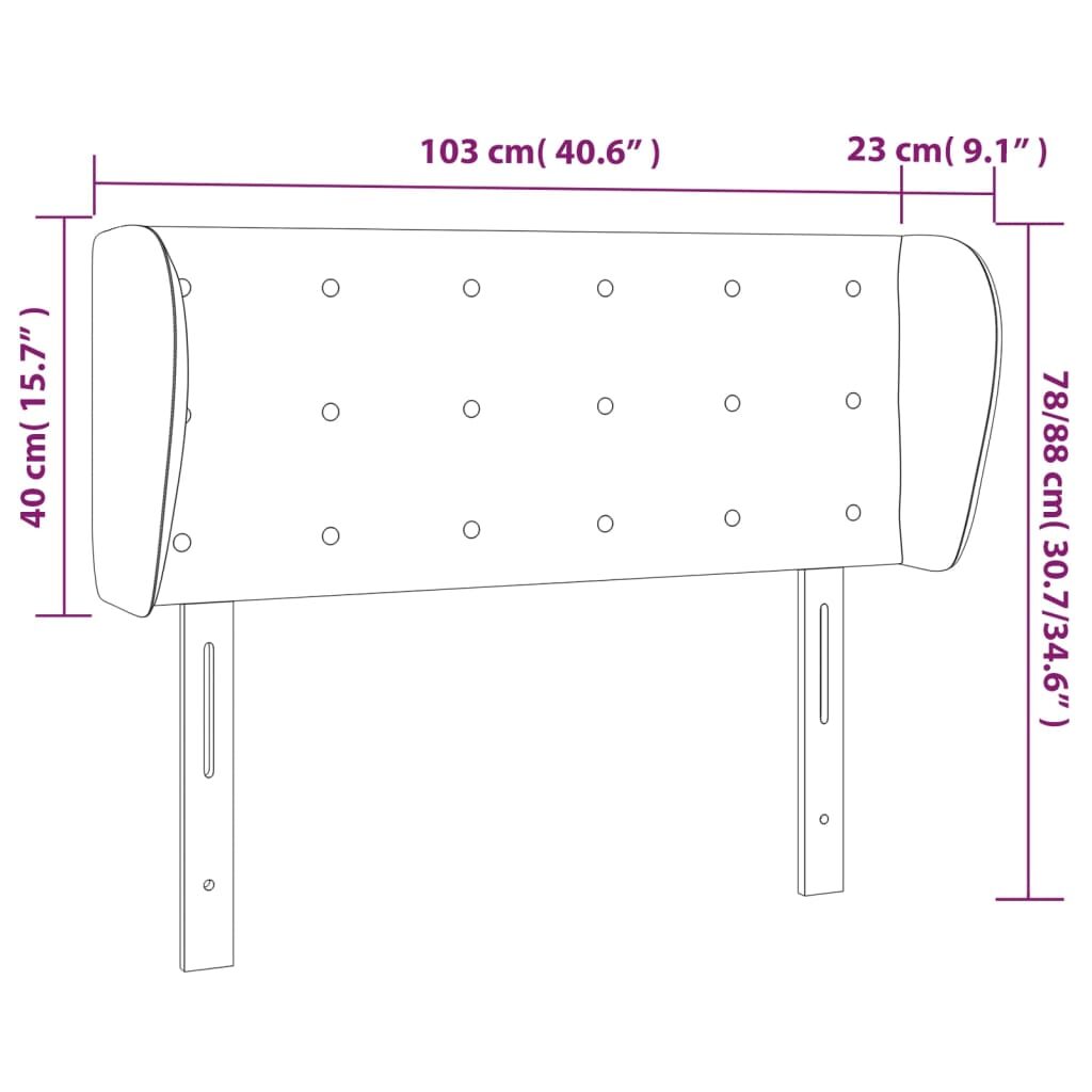 Κεφαλάρι με Πτερύγια Καφέ 103x23x78/88 εκ. Συνθετικό Δέρμα