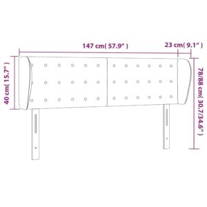 Κεφαλάρι με Πτερύγια Κρεμ 147x23x78/88 εκ. Συνθετικό Δέρμα