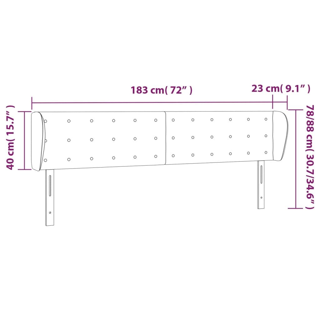 Κεφαλάρι με Πτερύγια Καφέ 183x23x78/88 εκ. Συνθετικό Δέρμα