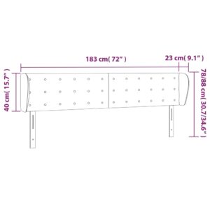 Κεφαλάρι με Πτερύγια Καφέ 183x23x78/88 εκ. Συνθετικό Δέρμα