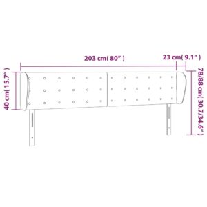 Κεφαλάρι με Πτερύγια Κρεμ 203x23x78/88 εκ. Συνθετικό Δέρμα