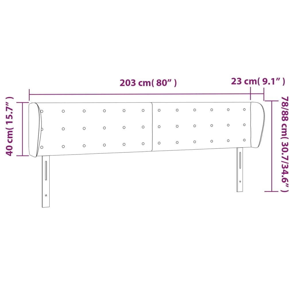 Κεφαλάρι με Πτερύγια Καφέ 203x23x78/88 εκ. Συνθετικό Δέρμα