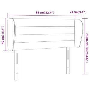 Κεφαλάρι με Πτερύγια Μαύρο 83 x 23 x 78/88 εκ. Υφασμάτινο