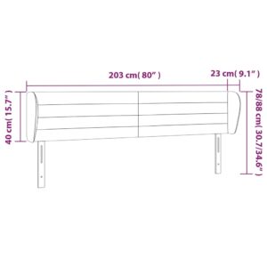 Κεφαλάρι με Πτερύγια Μπλε 203 x 23 x 78/88 εκ. Υφασμάτινο