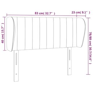 Κεφαλάρι με Πτερύγια Σκούρο Γκρι 83x23x78/88 εκ. Υφασμάτινο