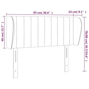 Κεφαλάρι με Πτερύγια Σκούρο Καφέ 93x23x78/88 εκ. Υφασμάτινο