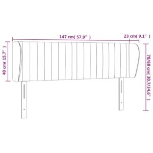 Κεφαλάρι με Πτερύγια Μαύρο 147 x 23 x 78/88 εκ. Υφασμάτινο