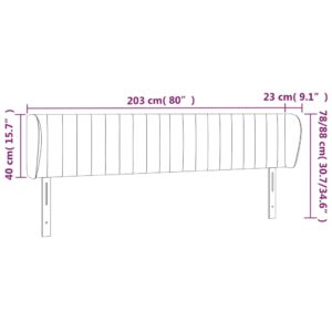 Κεφαλάρι με Πτερύγια Πράσινο 203 x 23 x 78/88 εκ. Υφασμάτινο