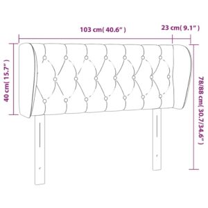 Κεφαλάρι με Πτερύγια Σκούρο Καφέ 103x23x78/88 εκ. Υφασμάτινο