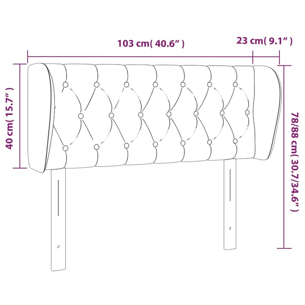 Κεφαλάρι με Πτερύγια Taupe 103x23x78/88 εκ. Υφασμάτινο