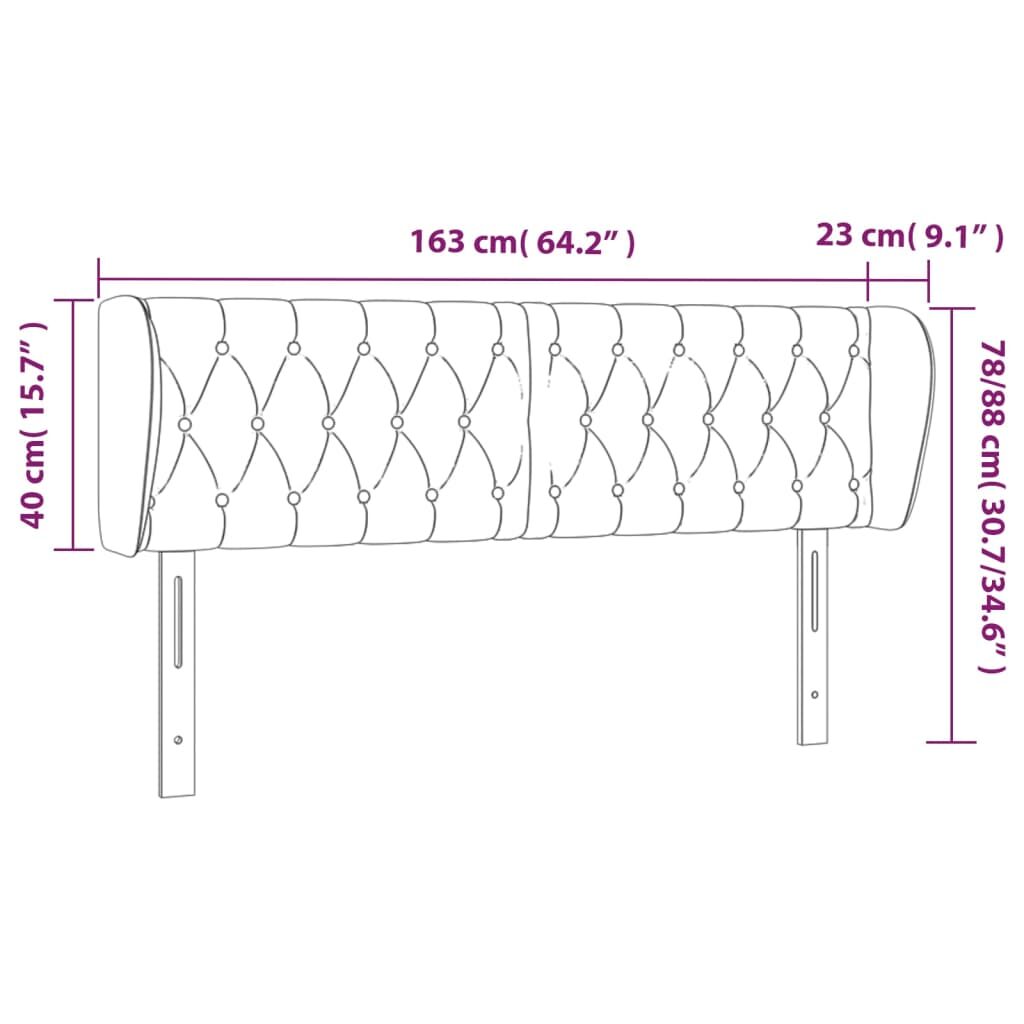 Κεφαλάρι με Πτερύγια Κρεμ 163x23x78/88 εκ. Υφασμάτινο