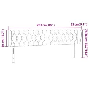 Κεφαλάρι με Πτερύγια Σκούρο Καφέ 203 x 23 x 78/88εκ. Υφασμάτινο