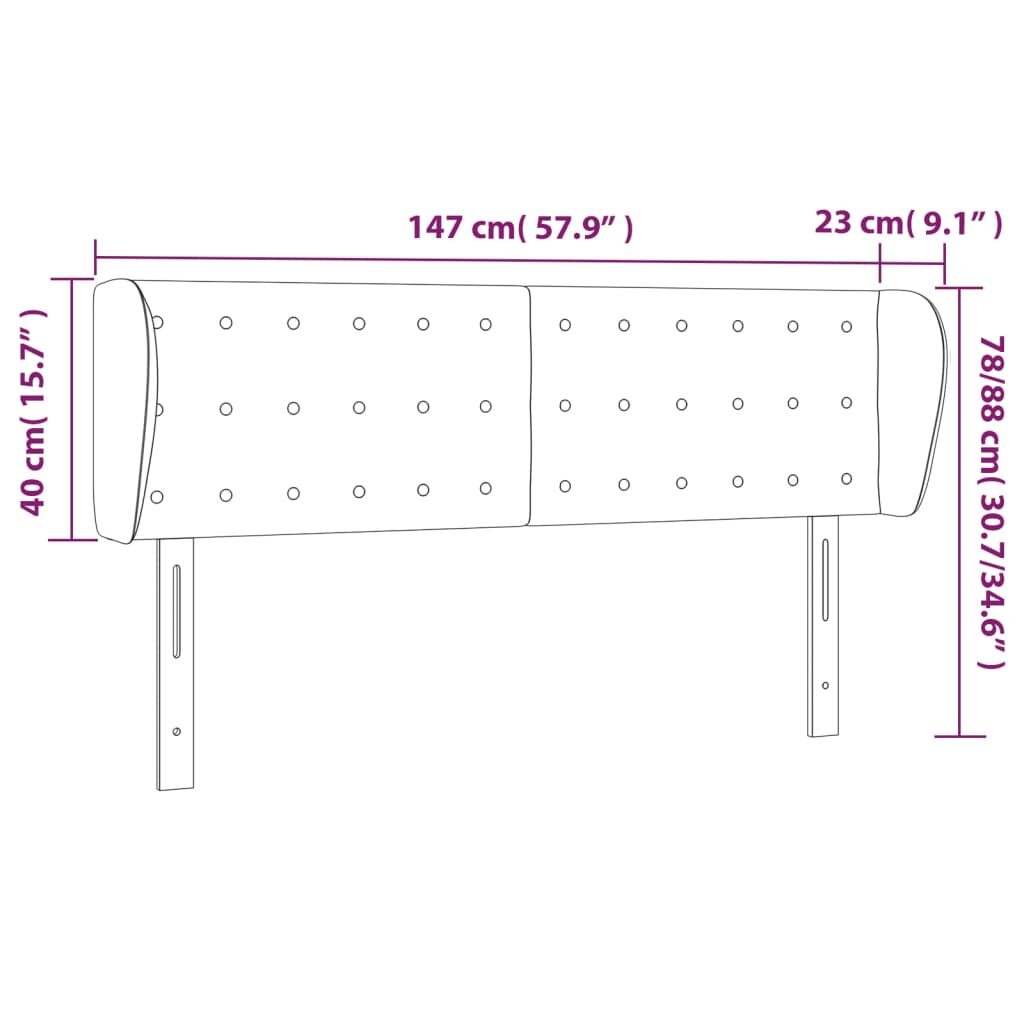 Κεφαλάρι με Πτερύγια Πράσινο 147 x 23 x 78/88 εκ. Υφασμάτινο