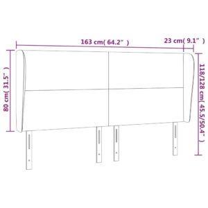 Κεφαλάρι με Πτερύγια Taupe 163x23x118/128 εκ. Υφασμάτινο