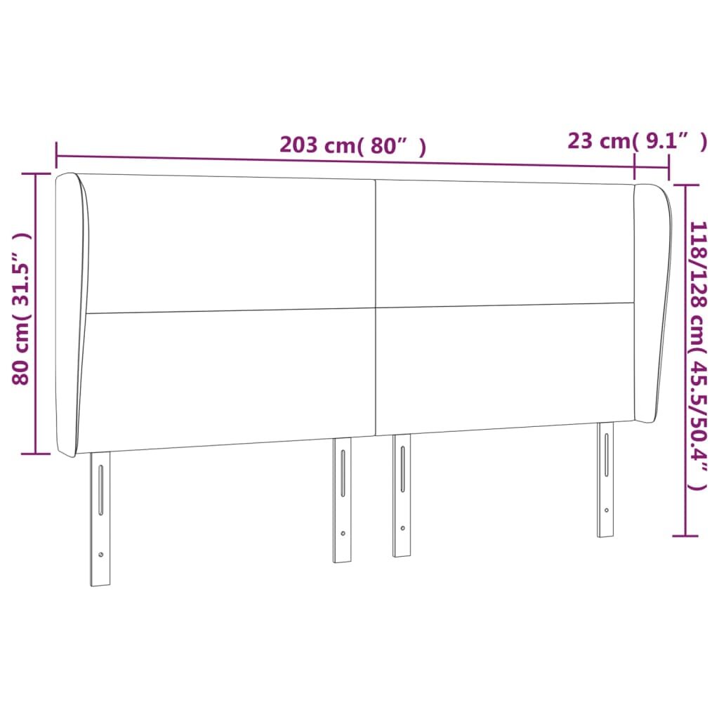 Κεφαλάρι με Πτερύγια Κρεμ 203x23x118/128 εκ. Υφασμάτινο