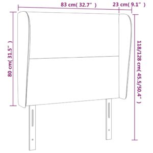 Κεφαλάρι με Πτερύγια Πράσινο 83x23x118/128 εκ. Βελούδινο