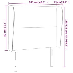 Κεφαλάρι με Πτερύγια Ροζ 103x23x118/128 εκ. Βελούδινο