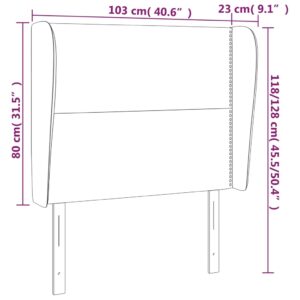 Κεφαλάρι με Πτερύγια Σκούρο Καφέ 103x23x118/128 εκ. Υφασμάτινο