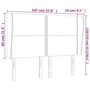 Κεφαλάρι με Πτερύγια Σκούρο Καφέ 147x23x118/128 εκ.Υφασμάτινο