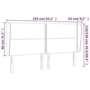 Κεφαλάρι με Πτερύγια Μαύρο 163x23x118/128 εκ. Υφασμάτινο