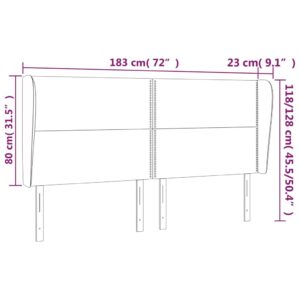 Κεφαλάρι με Πτερύγια Πράσινο 183x23x118/128 εκ. Υφασμάτινο