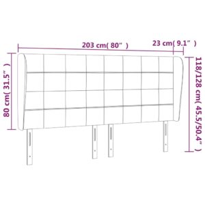 Κεφαλάρι με Πτερύγια Σκούρο Καφέ 203x23x118/128 εκ. Υφασμάτινο