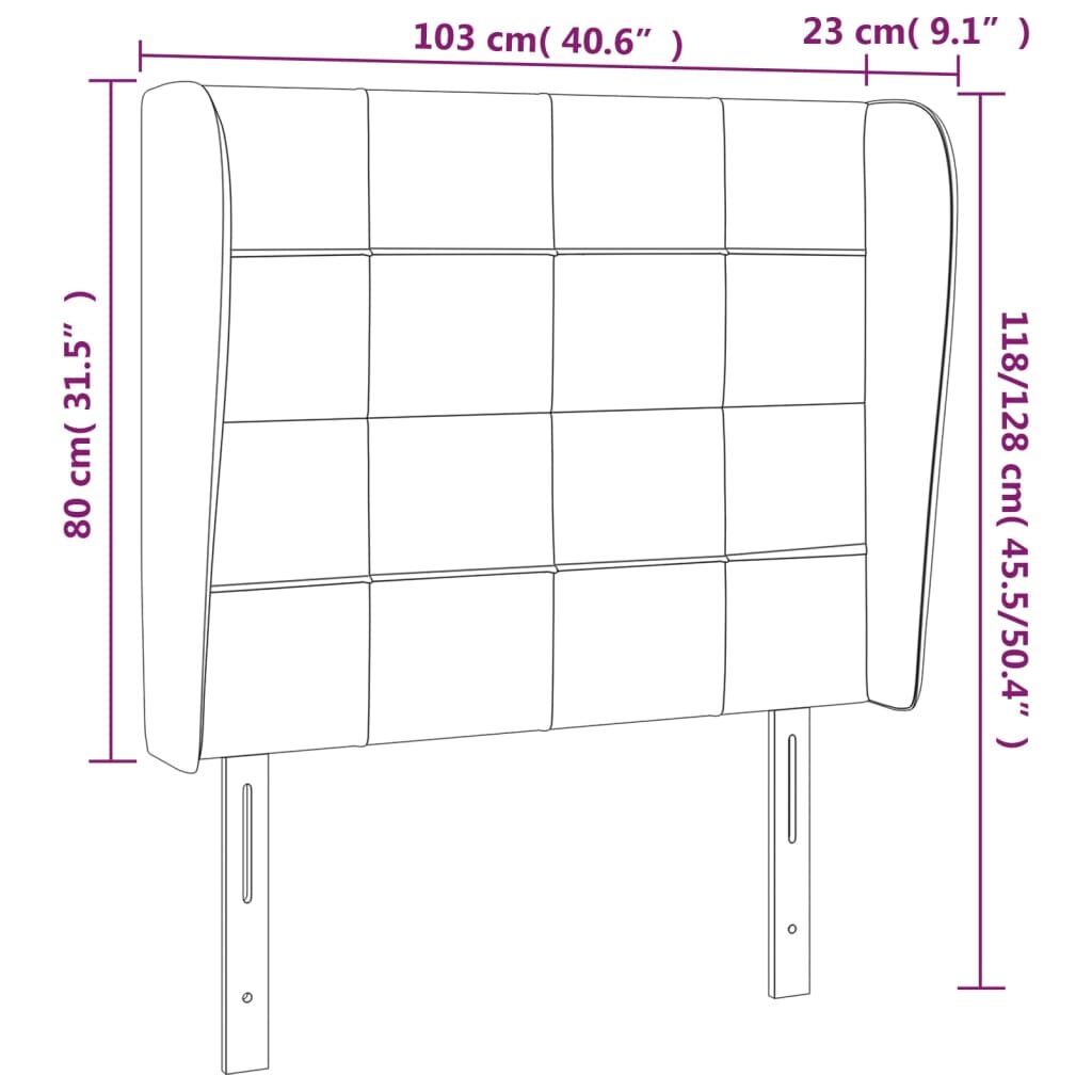 Κεφαλάρι με Πτερύγια Ροζ 103x23x118/128 εκ. Βελούδινο