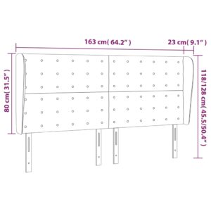 Κεφαλάρι με Πτερύγια Μαύρο 163x23x118/128 εκ. Συνθ. Δέρμα