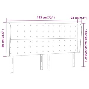 Κεφαλάρι με Πτερύγια Καφέ 183x23x118/128 εκ. Συνθετικό Δέρμα