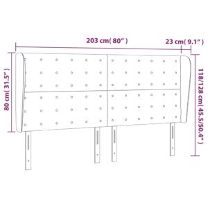 Κεφαλάρι με Πτερύγια Καφέ 203x23x118/128 εκ.Συνθετικό Δέρμα