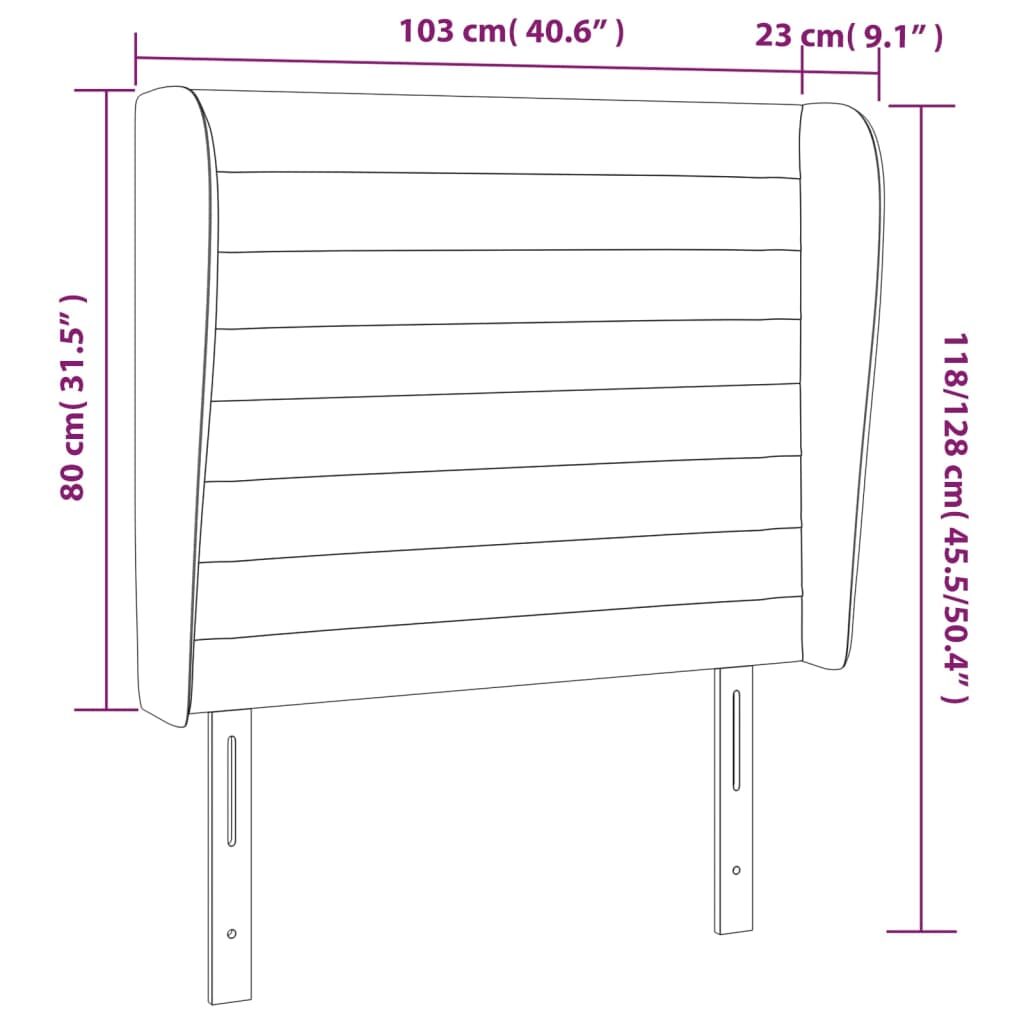 Κεφαλάρι με Πτερύγια Πράσινο 103x23x118/128 εκ. Υφασμάτινο